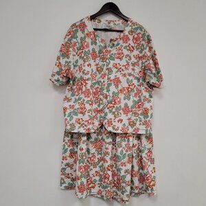 Vintage YS Studio Youngstuff Womens Two Piece Skirt Set Size 2X Floral Church